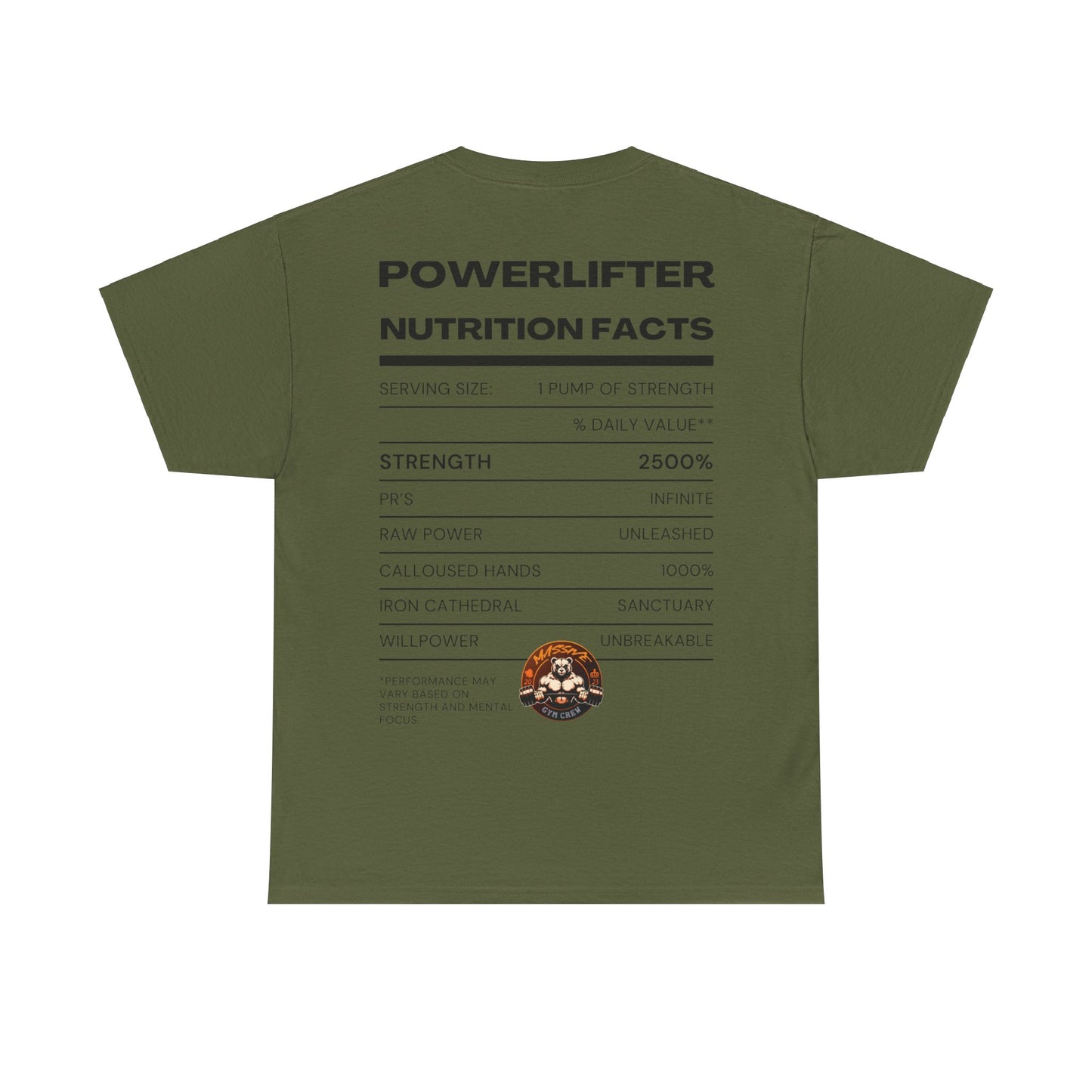 Powerlifter Nutrition Facts Unisex T-Shirt