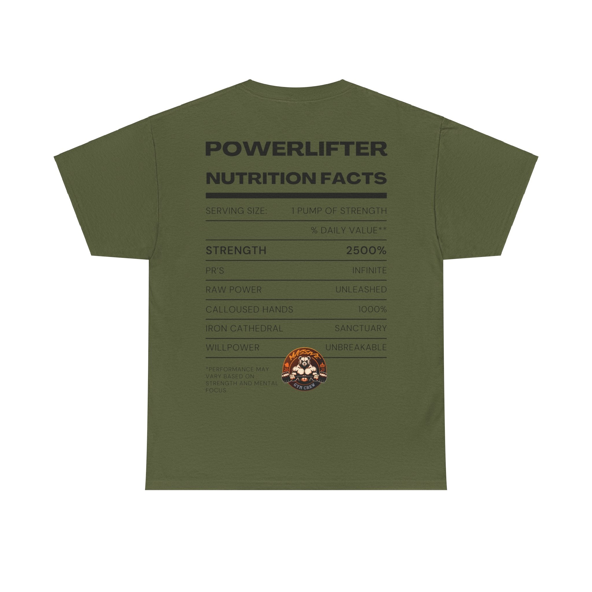 Powerlifter Nutrition Facts Unisex T-Shirt