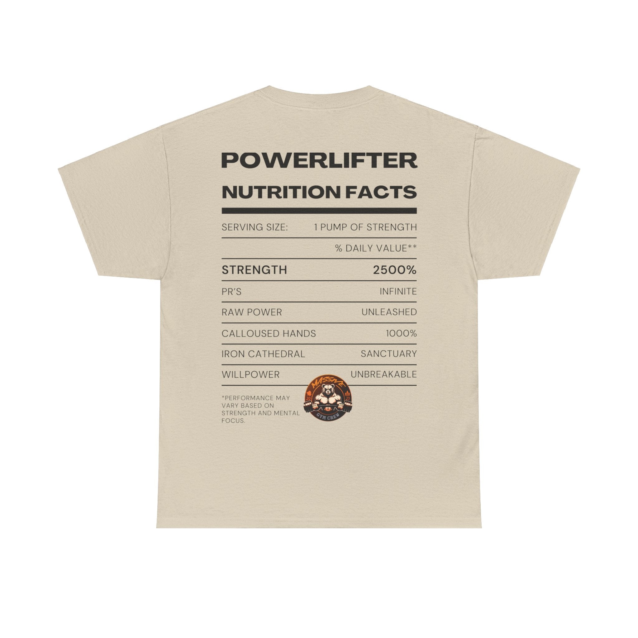 Powerlifter Nutrition Facts Unisex T-Shirt